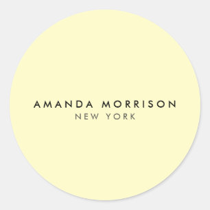 Adesivo Redondo Amarelo de luxo minimalista