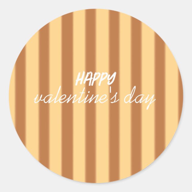 Adesivo Redondo Amarelo - Dia de os namorados castanho (Frente)