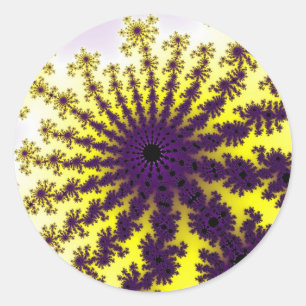 Adesivo Redondo Amarelo e Roxo