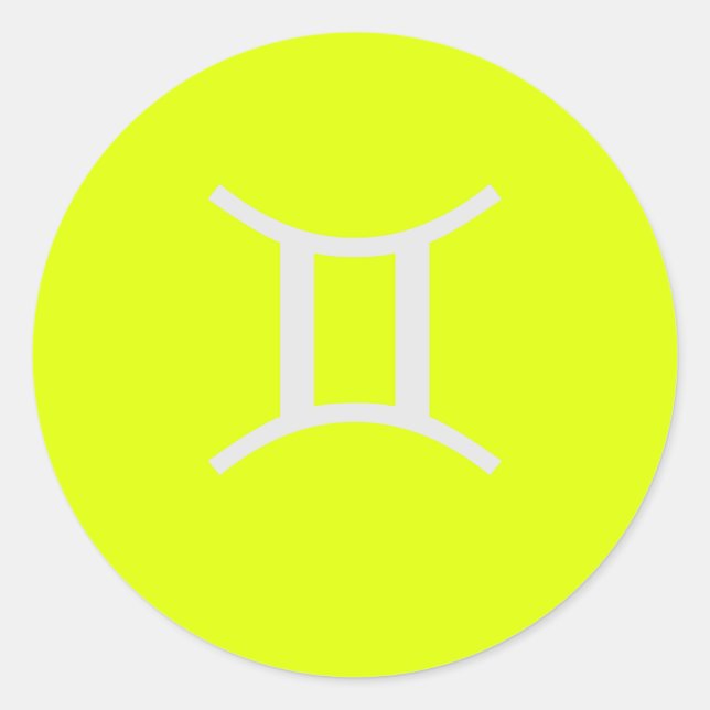 Adesivo Redondo amarelo fluorescente - Gemini (Frente)