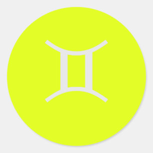 Adesivo Redondo amarelo fluorescente - Gemini