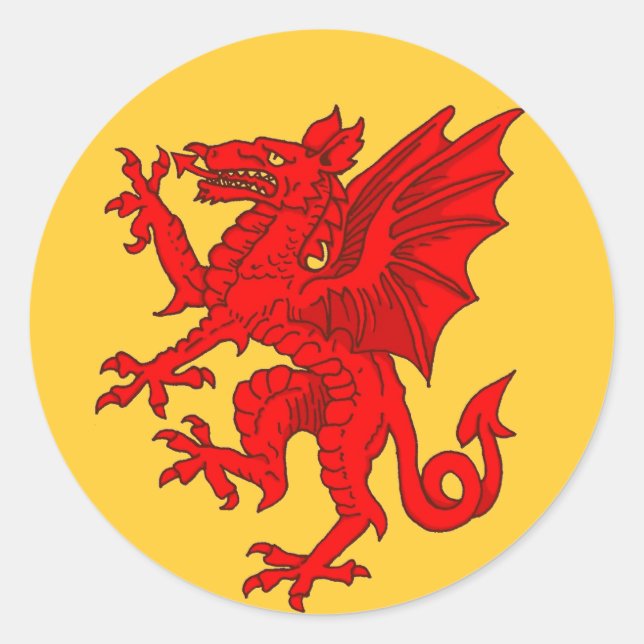 Adesivo Redondo Amarelo galês - Personalizado (Frente)