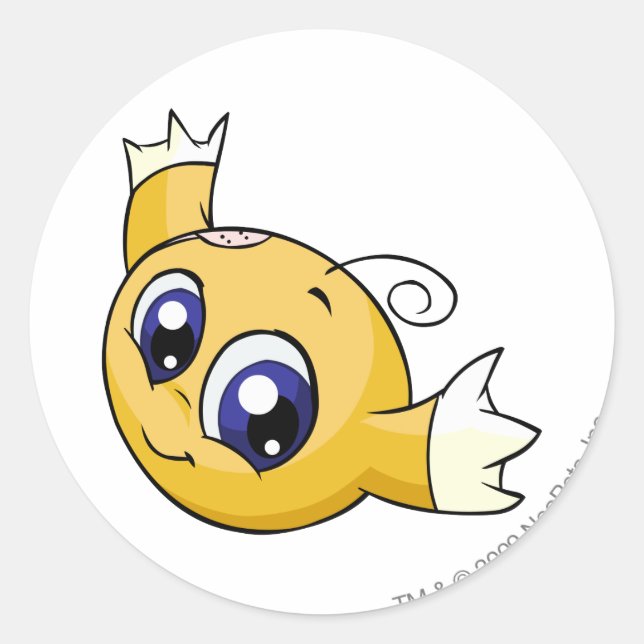 Adesivo Redondo Amarelo Kiko (Frente)