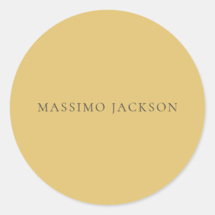 Adesivo Redondo Amarelo Latão Minimalista Simples Estética Moderna