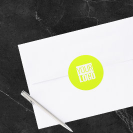 Adesivo Redondo Amarelo neonário - adicione seu logotipo