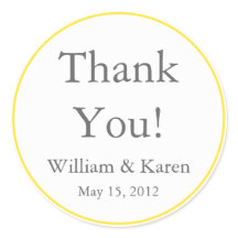 Amarelo Personalizado Obrigado Autocolantes e Etiq