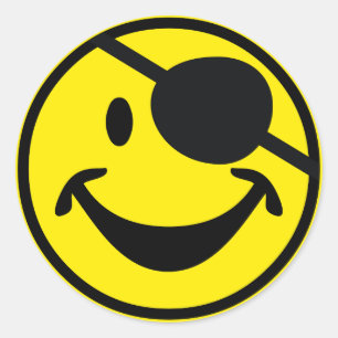 Adesivo Redondo Amarelo-pirata + seu traseiro. & ideias