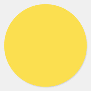 Adesivo Redondo Amarelo Sol Cor Sólida   Clássico Elegante