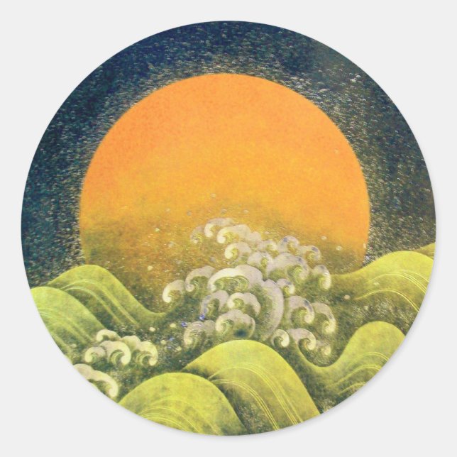 Adesivo Redondo AMATERASU, SUN GODDESE, verde-amarelo preto (Frente)