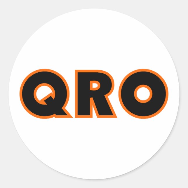 Adesivo Redondo Amateur Ham Radio QRO (Frente)