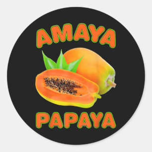 Adesivo Redondo Amaya Papaya Divertido Para Homens Mulheres