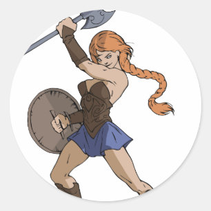 Adesivo Redondo Amazons e guerreiros
