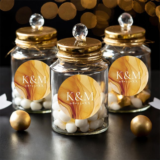 Adesivo Redondo Amber Brandy Abstrato Wedding ID1089 (Criador carregado)