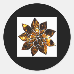 Adesivo Redondo Amber Flower Ou Talvez Uma Estrela De Natal White