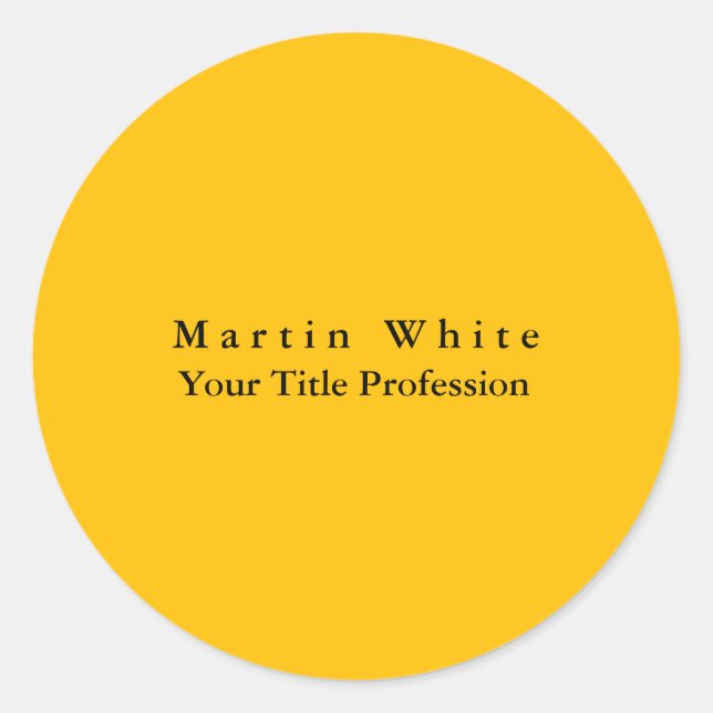 Adesivo Redondo Amber Yellow Plain Professional (Frente)