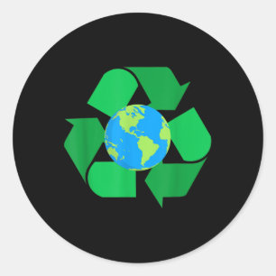 Adesivo Redondo Ambiente de Proteção Climática do Planeta reciclag