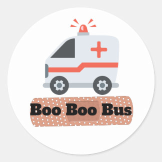 Adesivo Redondo Ambulância Boo Bus, Humor EMS