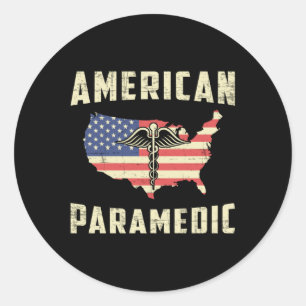 Adesivo Redondo Ambulância paramédica americana EMS EMT Enfermei