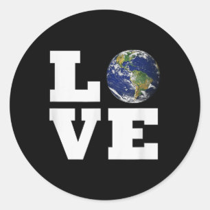 Adesivo Redondo Ame a Terra - Proteção Ambiental do Amor Mundial