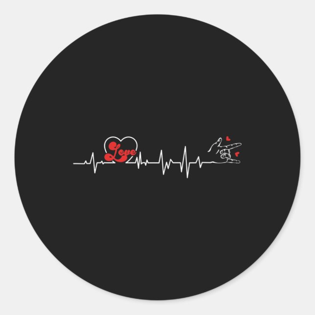 Adesivo Redondo Ame Cartaz Sinal Linguagem Audição Perda Awa (Frente)