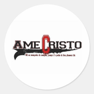 Adesivo Redondo Ame Cristo (cristo do amor em Portuges)