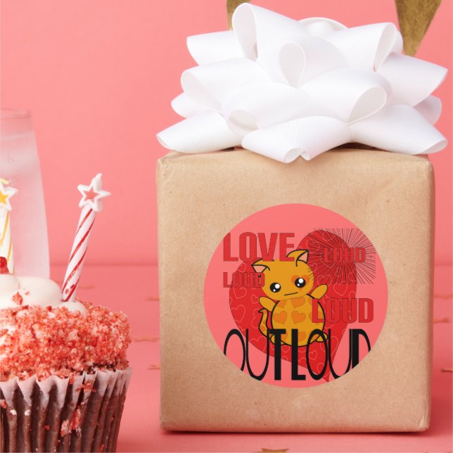 Adesivo Redondo Ame Em Alto (Festa)