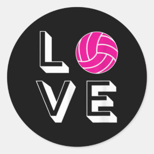 Adesivo Redondo Ame Garotas de Voleibol Gráfico de Presente de Ani