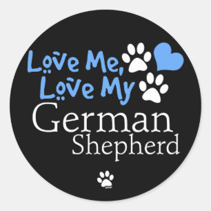 Adesivo Redondo Ame-me, ame-o meu german shepherd