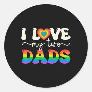 Adesivo Redondo Ame Meus Dois Pais Lésbicas Gay Groovy Lgbt Queer