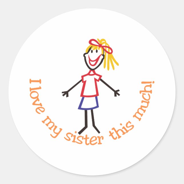 Adesivo Redondo Ame Minha Irmã (Frente)
