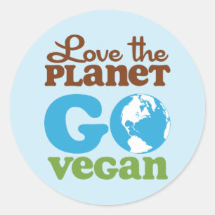 Adesivo Redondo Ame o planeta Go Vegan