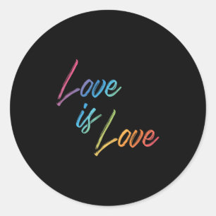 Adesivo Redondo Ame Rainbow Color Cute Happy Positive Quote Graph