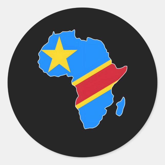 Adesivo Redondo Ame República Democrática Do Congo Rdc Flag Afr (Frente)