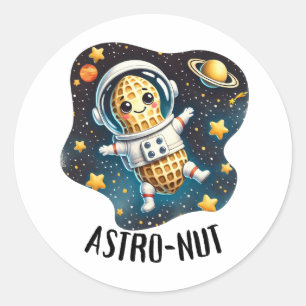 Adesivo Redondo Amendoim Astro-Nute, Arrasto Astronauta  
