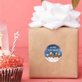 Adesivo Redondo Amendoins | Aniversário do Espaço