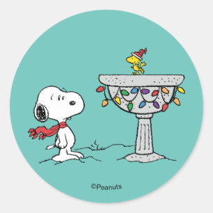 Adesivo Redondo Amendoins   Banheira Ornamental Snoopy & Woodstock
