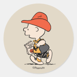 Adesivo Redondo Amendoins Charlie Brown Cowboy Halloween