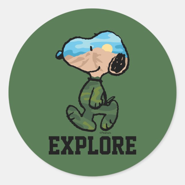 Adesivo Redondo Amendoins | Esnoopia Excelente ao ar livre (Frente)