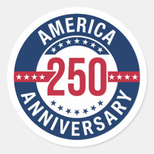 Adesivo Redondo América 250 Aniversário Patriótico