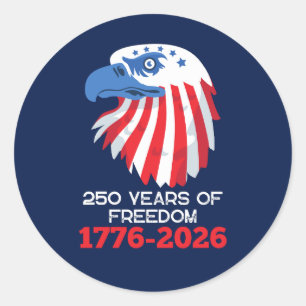 Adesivo Redondo América 250 Anos Aniversário de 250 anos da Indepe