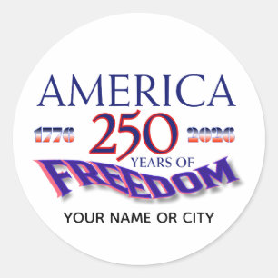 ADESIVO REDONDO AMÉRICA 250 ANOS DE LIBERDADE