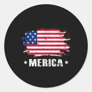 Adesivo Redondo América 4 de Julho Bandeira Americana Patriótica
