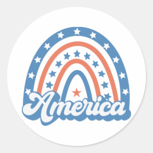 Adesivo Redondo America Boho Retro