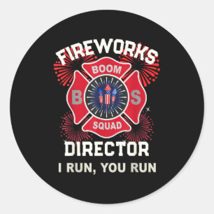 Adesivo Redondo América do diretor de fogos de artifício executar 