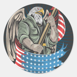 Adesivo Redondo America Eagle