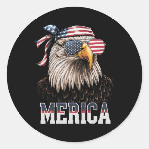 Adesivo Redondo America Eagle Usa Flag 4 De Julho Merica Gift
