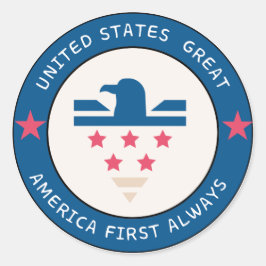 Adesivo Redondo America First logo sticker