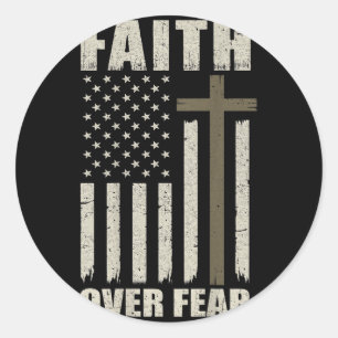 Adesivo Redondo América Orgulha-Nos Sinalizar Fé Sobre O Medo Da O