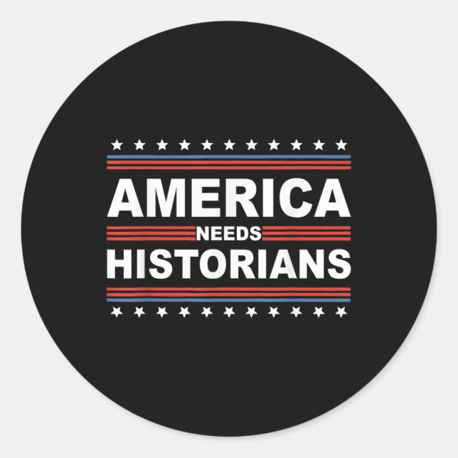 Adesivo Redondo América precisa de historiadores patrióticos ameri (Frente)