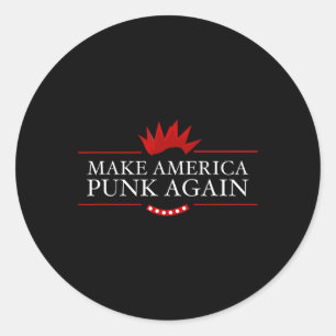 Adesivo Redondo America Punk Novamente Anti Trump Rock Idea